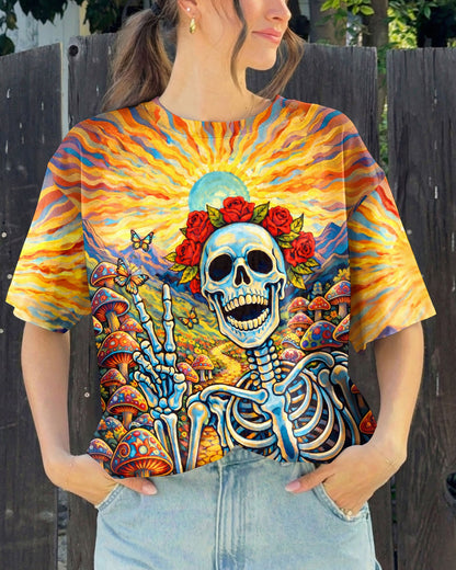 JOYFUL SKELETON SKULL HIPPIE ALL OVER PRINT  - TLHG2004263