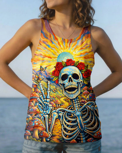 JOYFUL SKELETON SKULL HIPPIE ALL OVER PRINT  - TLHG2004263