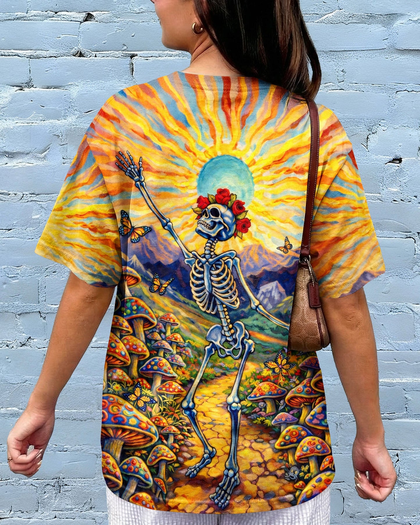 JOYFUL SKELETON SKULL HIPPIE ALL OVER PRINT  - TLHG2004263