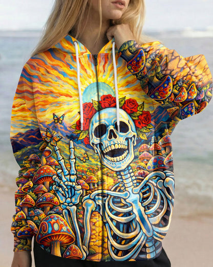 JOYFUL SKELETON SKULL HIPPIE ALL OVER PRINT  - TLHG2004263