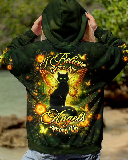 I BELIEVE THERE ARE ANGELS AMONG US BLACK CAT ALL OVER PRINT  - TLHG2104262