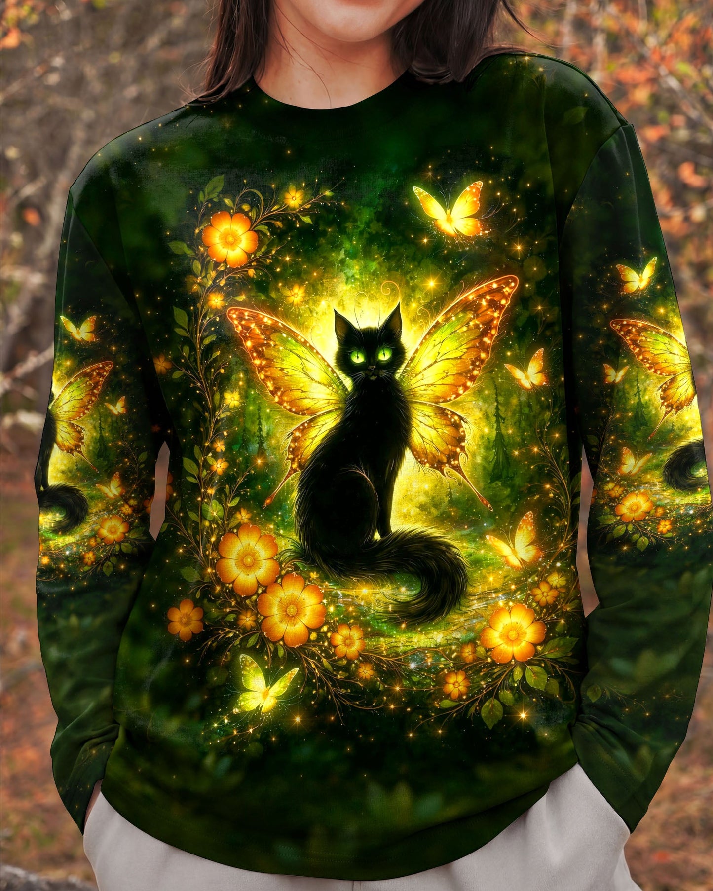 I BELIEVE THERE ARE ANGELS AMONG US BLACK CAT ALL OVER PRINT  - TLHG2104262