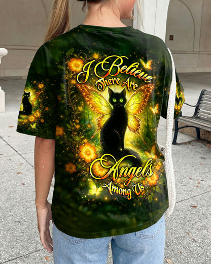 I BELIEVE THERE ARE ANGELS AMONG US BLACK CAT ALL OVER PRINT  - TLHG2104262