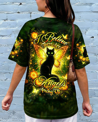I BELIEVE THERE ARE ANGELS AMONG US BLACK CAT ALL OVER PRINT  - TLHG2104262