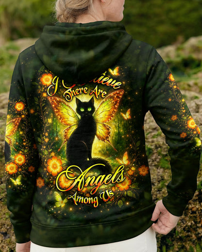 I BELIEVE THERE ARE ANGELS AMONG US BLACK CAT ALL OVER PRINT  - TLHG2104262