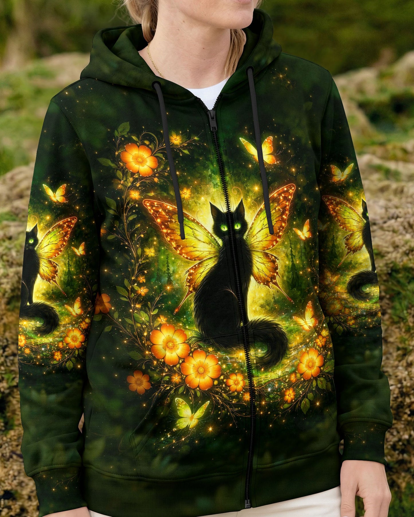 I BELIEVE THERE ARE ANGELS AMONG US BLACK CAT ALL OVER PRINT  - TLHG2104262