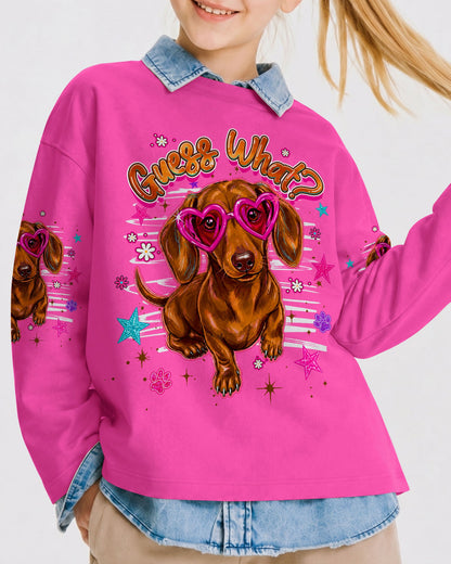 GUESS WHAT DACHSHUND DOG FUNNY KIDS ALL OVER PRINT  - TLHG2205261
