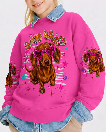 GUESS WHAT DACHSHUND DOG FUNNY KIDS ALL OVER PRINT  - TLHG2205261
