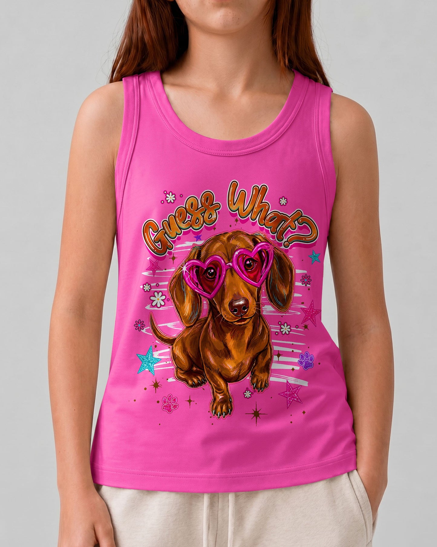 GUESS WHAT DACHSHUND DOG FUNNY KIDS ALL OVER PRINT  - TLHG2205261
