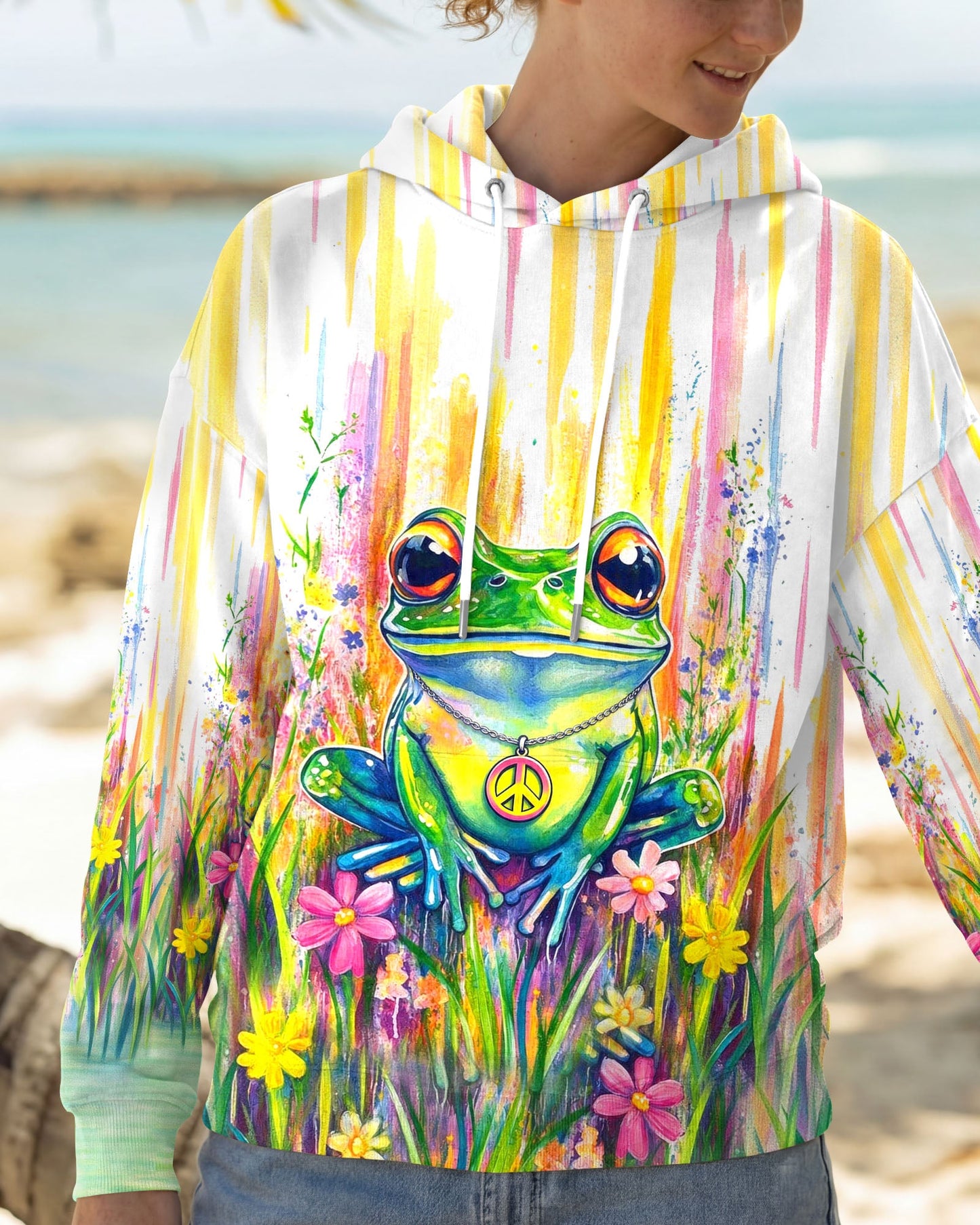 BE YOU THE WORLD WILL ADJUST FROG ALL OVER PRINT - TLHG2404262