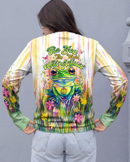 BE YOU THE WORLD WILL ADJUST FROG ALL OVER PRINT - TLHG2404262
