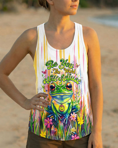 BE YOU THE WORLD WILL ADJUST FROG ALL OVER PRINT - TLHG2404262