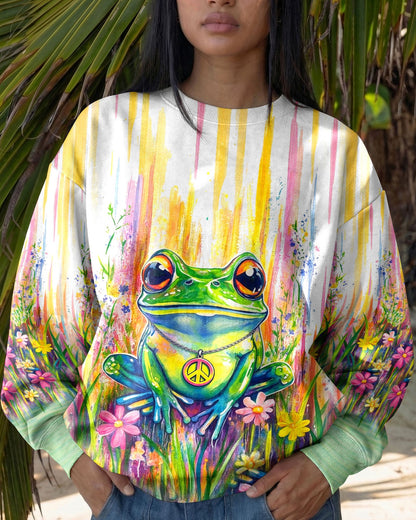 BE YOU THE WORLD WILL ADJUST FROG ALL OVER PRINT - TLHG2404262
