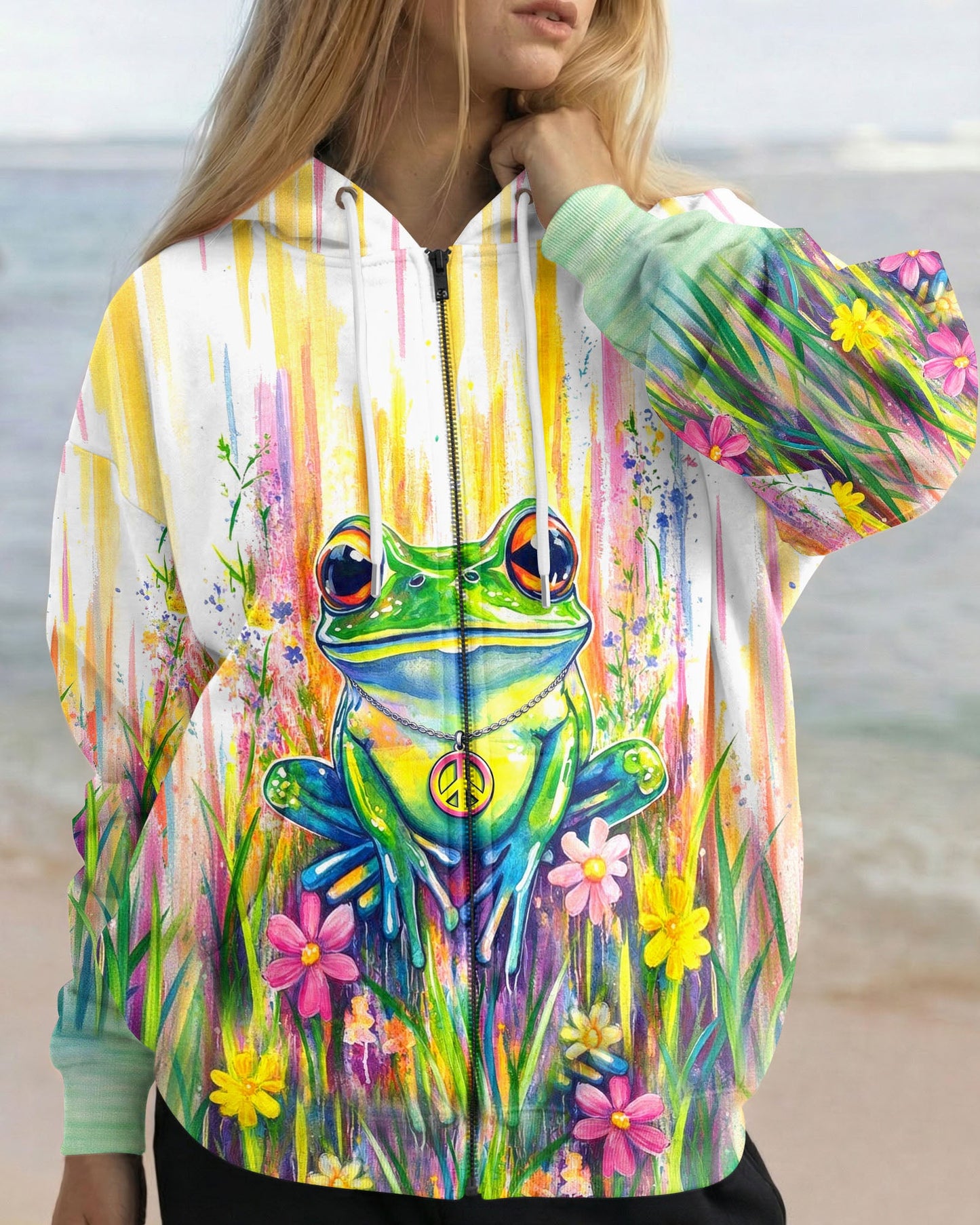 BE YOU THE WORLD WILL ADJUST FROG ALL OVER PRINT - TLHG2404262