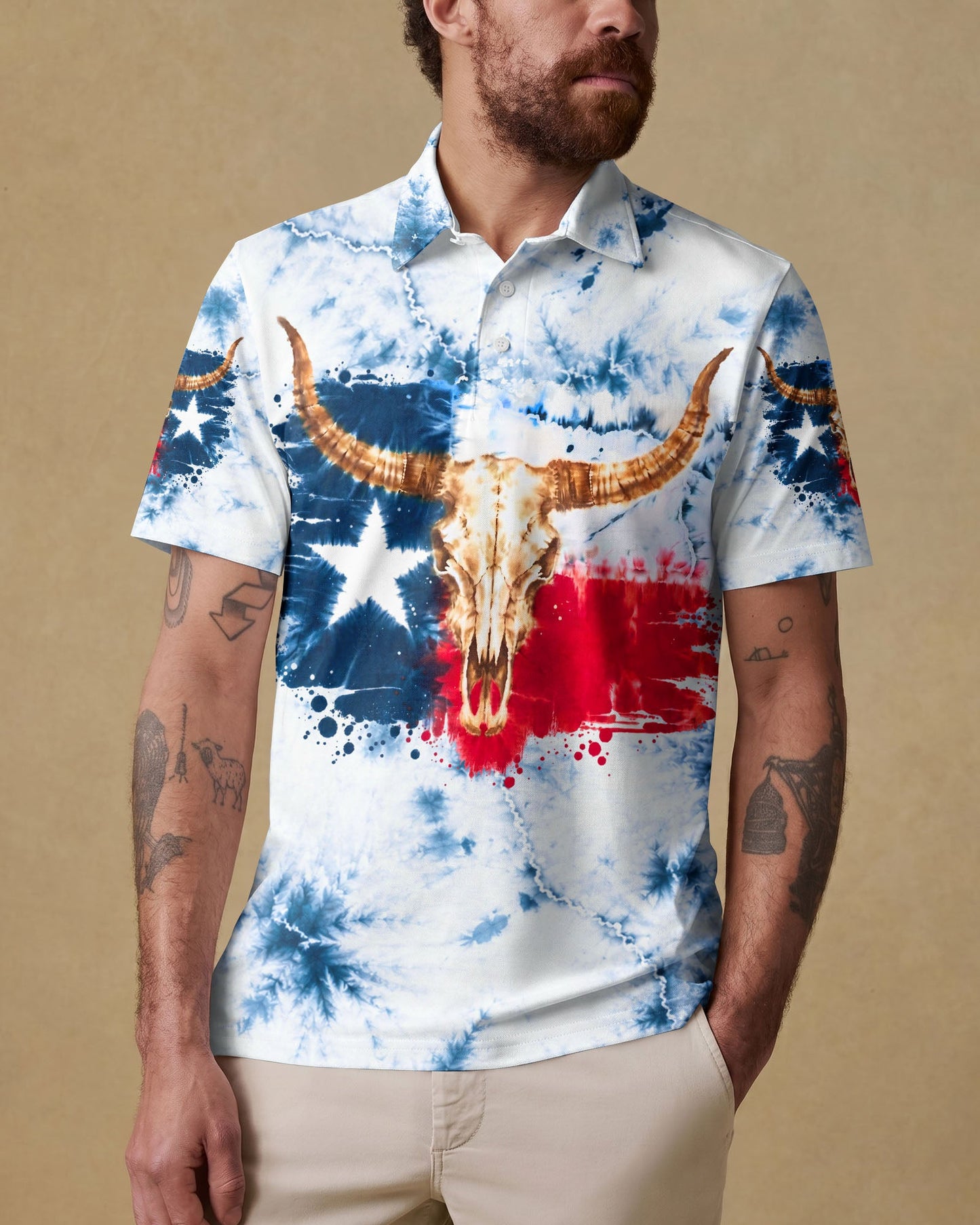 LONGHORN SKULL TEXAS ALL OVER PRINT   - TLHG2606262