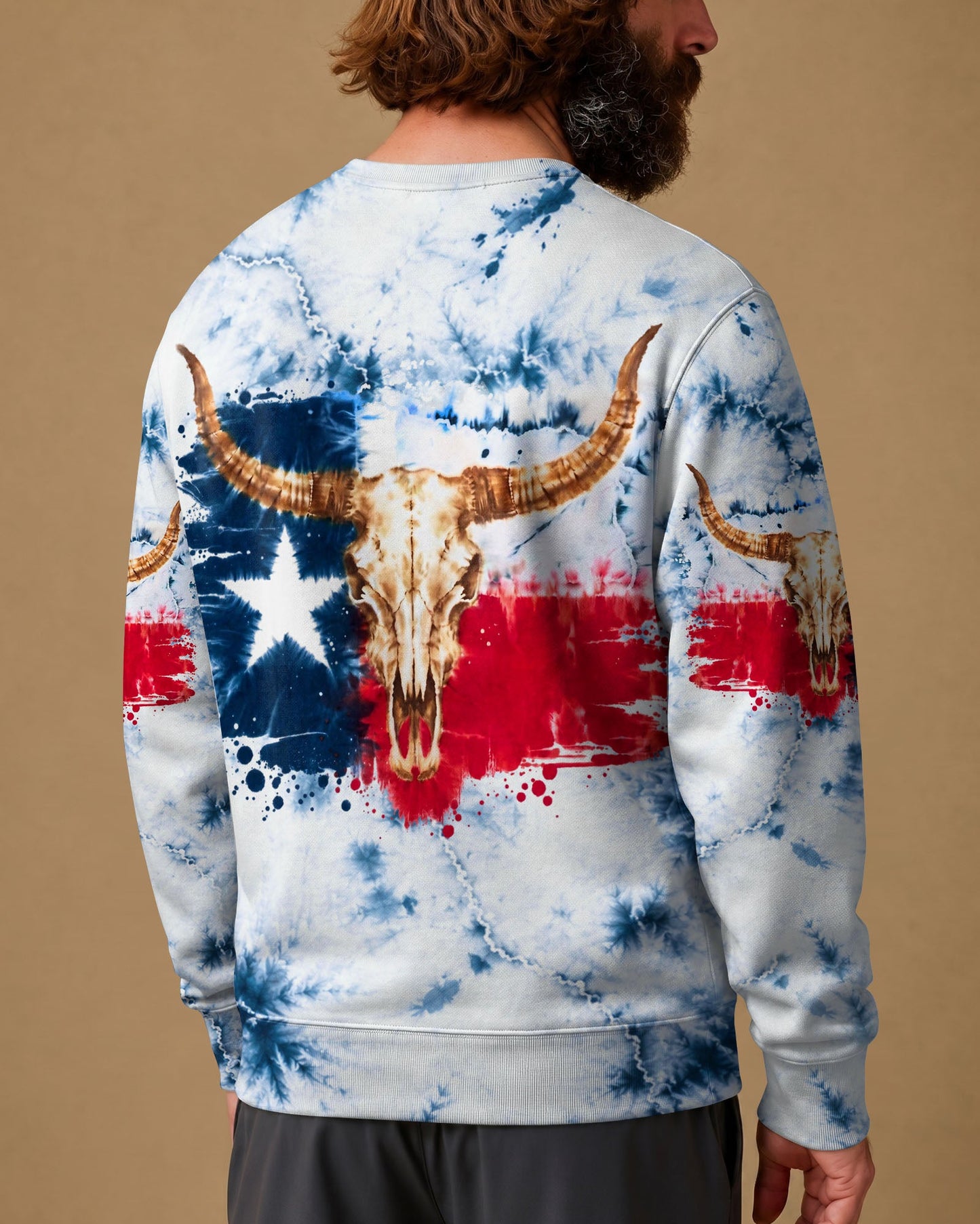 LONGHORN SKULL TEXAS ALL OVER PRINT   - TLHG2606262