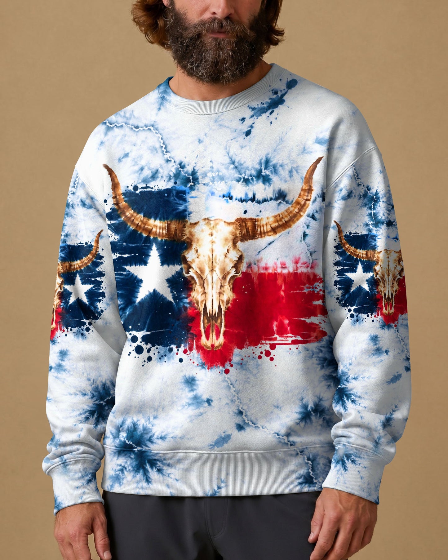 LONGHORN SKULL TEXAS ALL OVER PRINT   - TLHG2606262