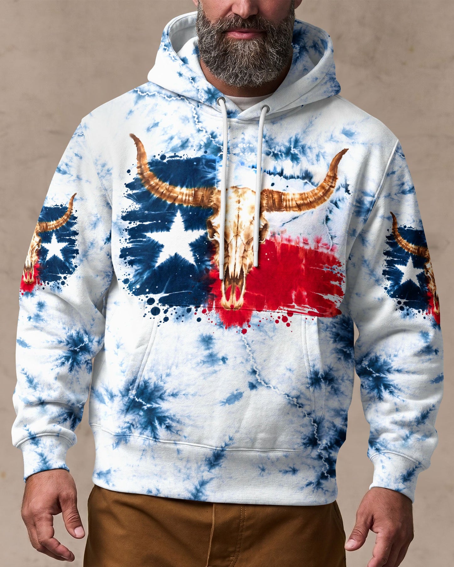 LONGHORN SKULL TEXAS ALL OVER PRINT   - TLHG2606262