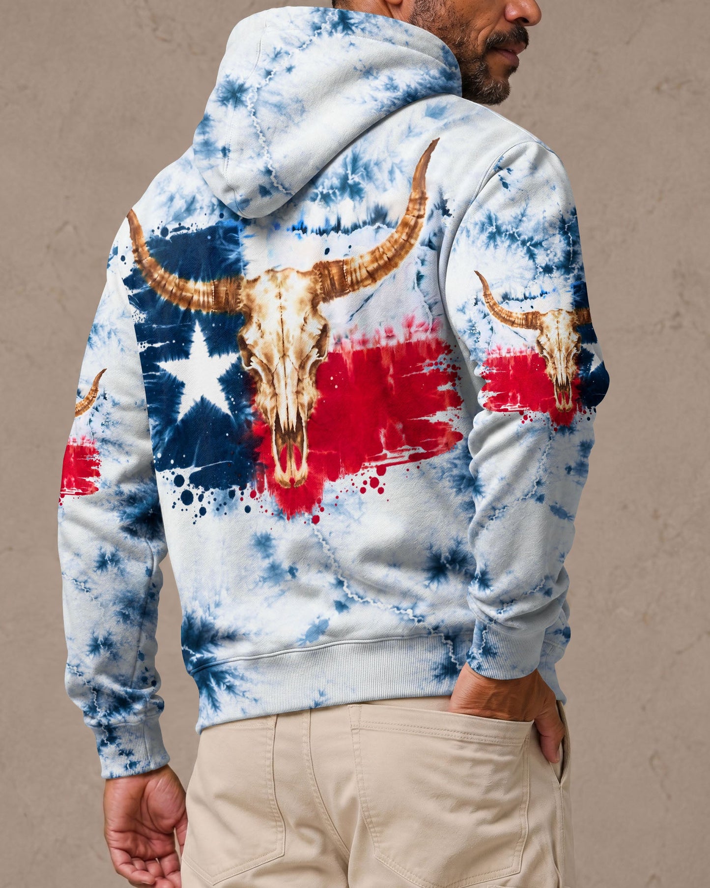 LONGHORN SKULL TEXAS ALL OVER PRINT   - TLHG2606262