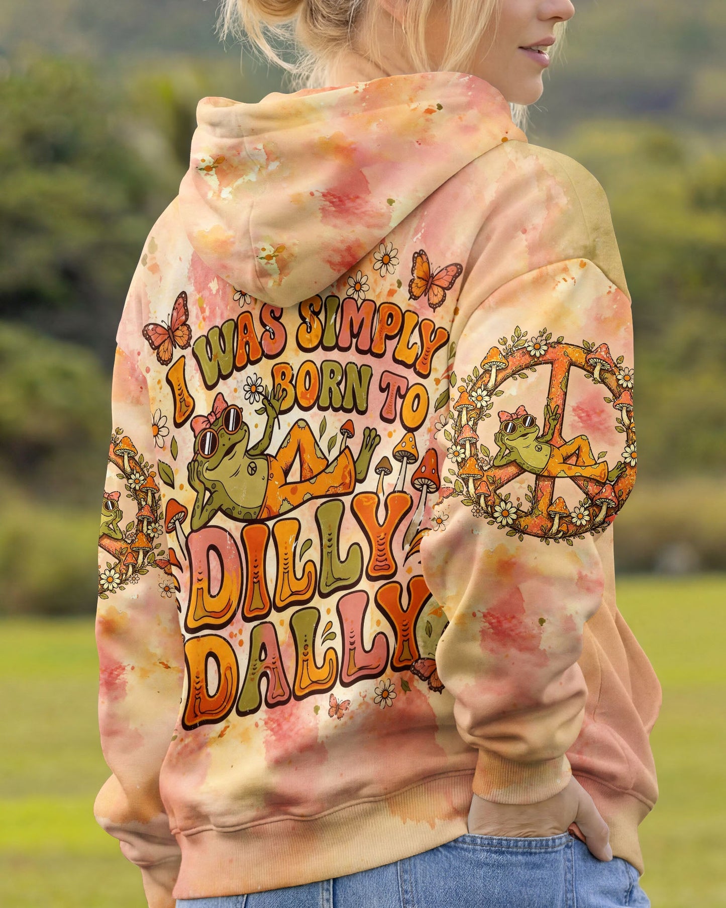 I WAS SIMPLY BORN TO DILLY DALLY FROG ALL OVER PRINT  - TLHG2804261