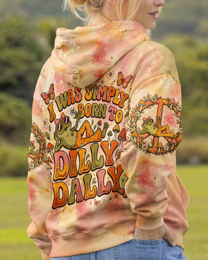 I WAS SIMPLY BORN TO DILLY DALLY FROG ALL OVER PRINT  - TLHG2804261