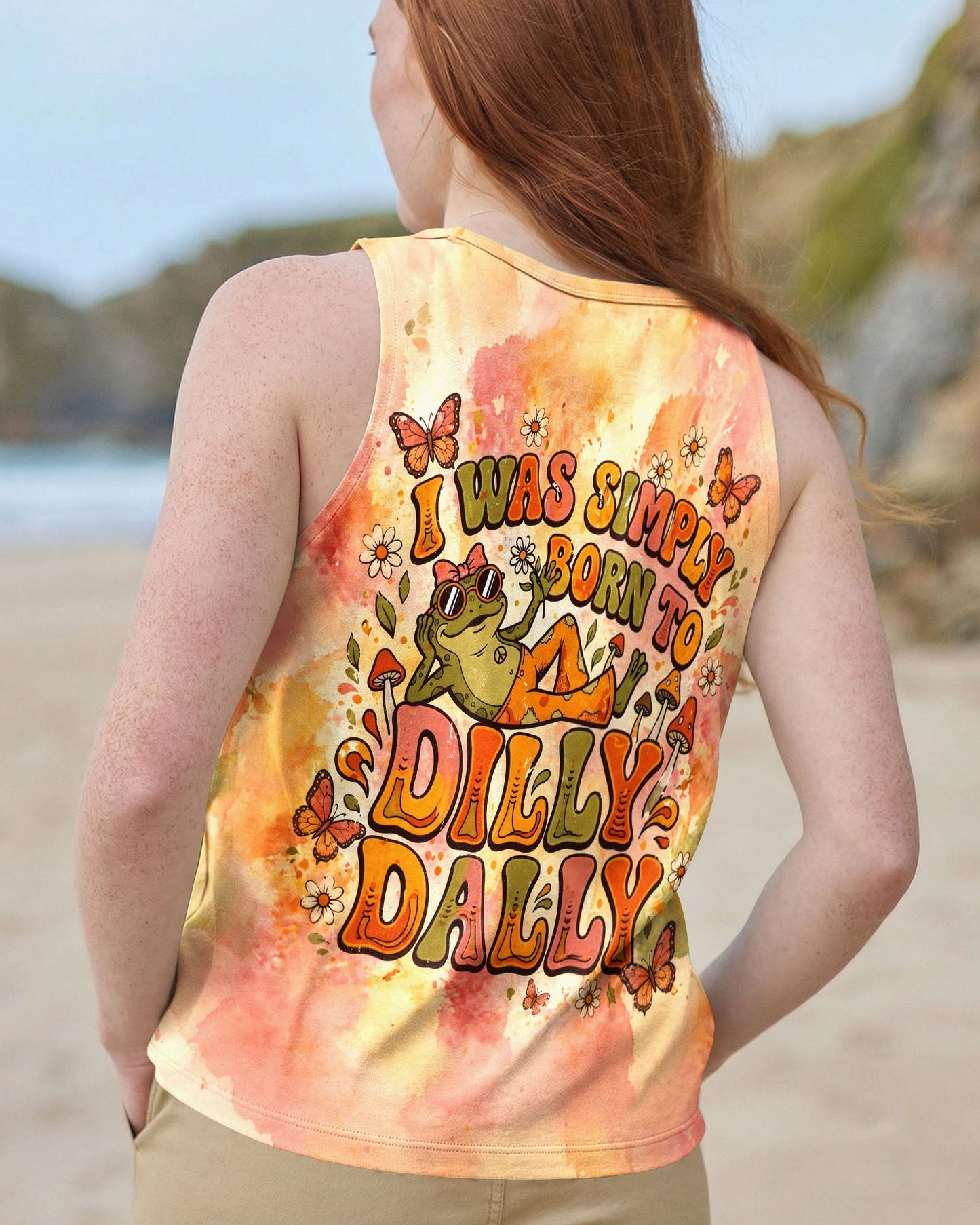 I WAS SIMPLY BORN TO DILLY DALLY FROG ALL OVER PRINT  - TLHG2804261