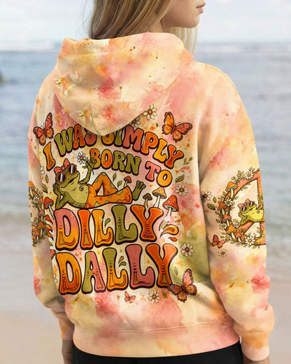 I WAS SIMPLY BORN TO DILLY DALLY FROG ALL OVER PRINT  - TLHG2804261