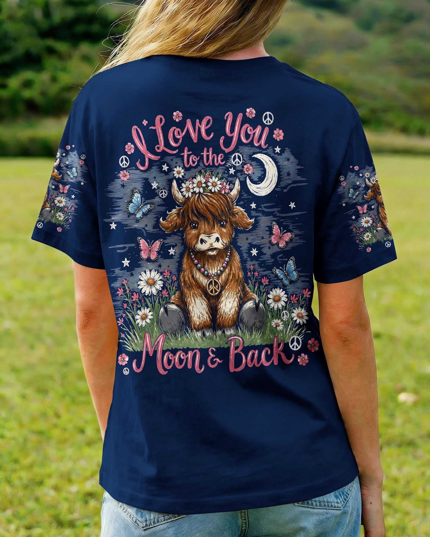 I LOVE YOU TO THE MOON AND BACK COW ALL OVER PRINT - TLHG2805261