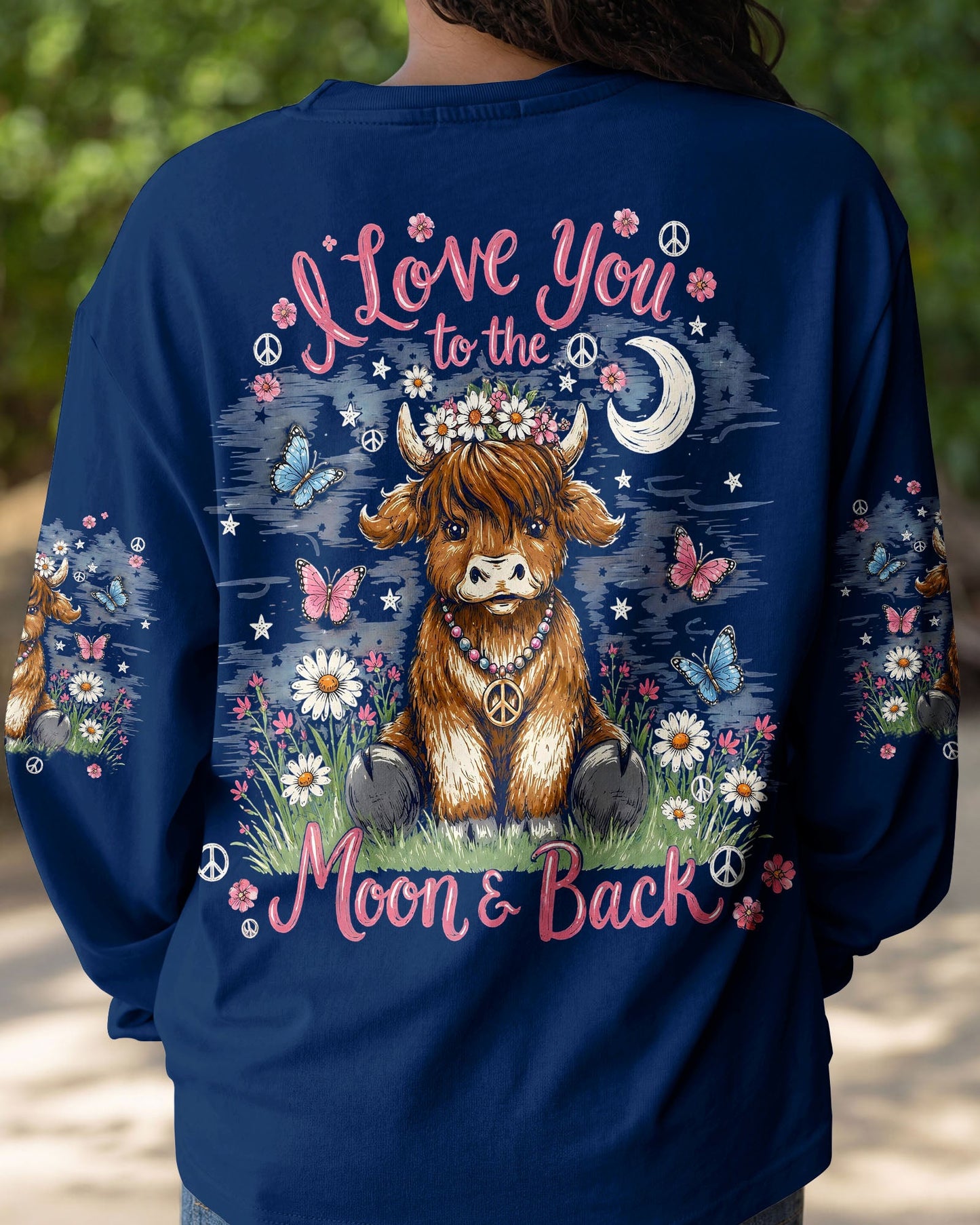 I LOVE YOU TO THE MOON AND BACK COW ALL OVER PRINT - TLHG2805261