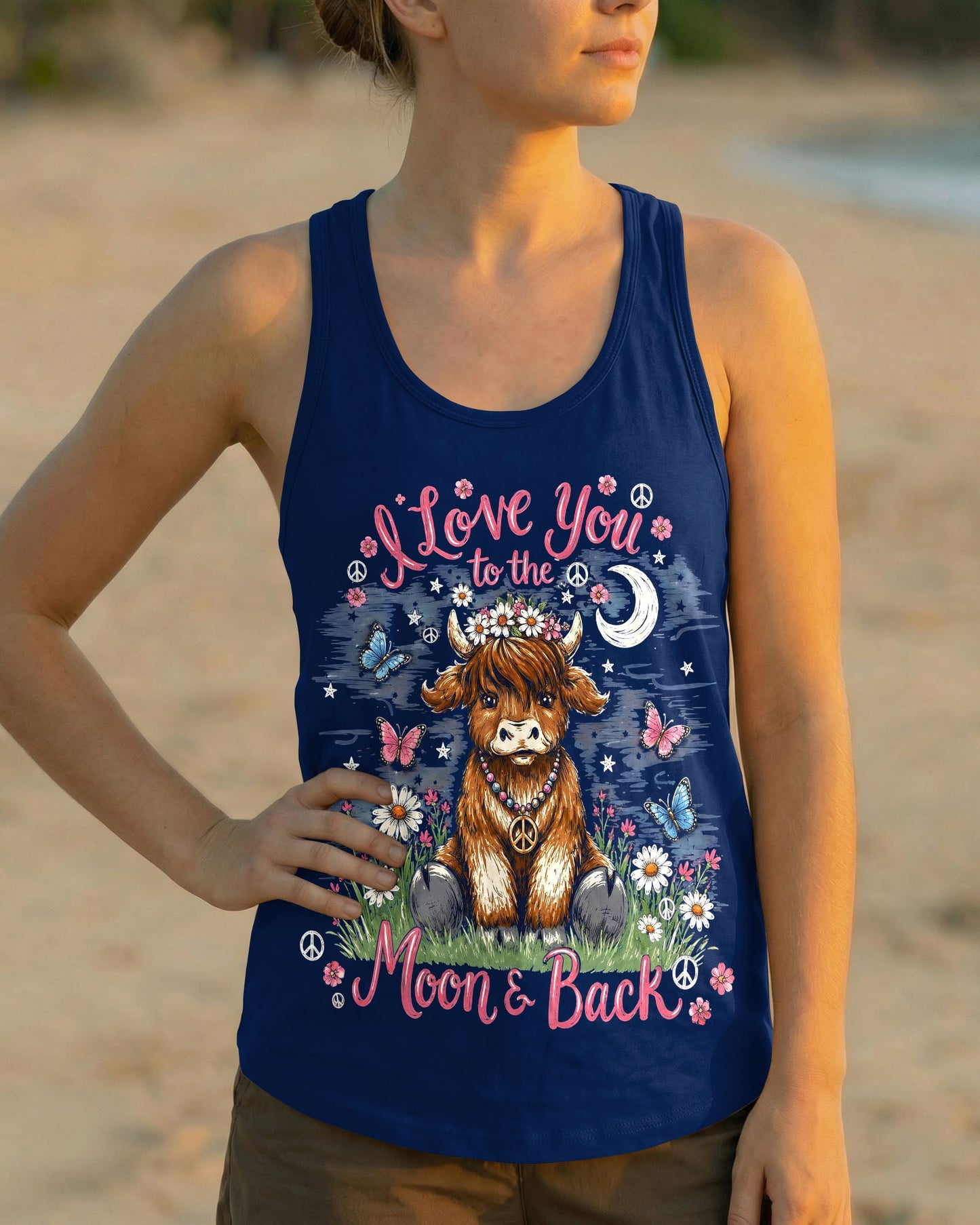 I LOVE YOU TO THE MOON AND BACK COW ALL OVER PRINT - TLHG2805261