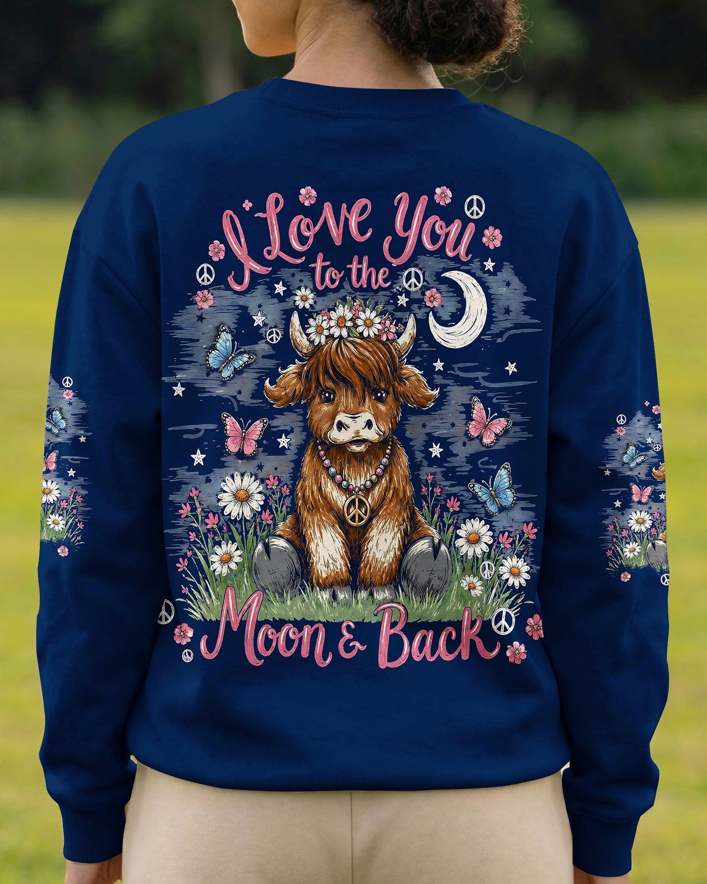 I LOVE YOU TO THE MOON AND BACK COW ALL OVER PRINT - TLHG2805261
