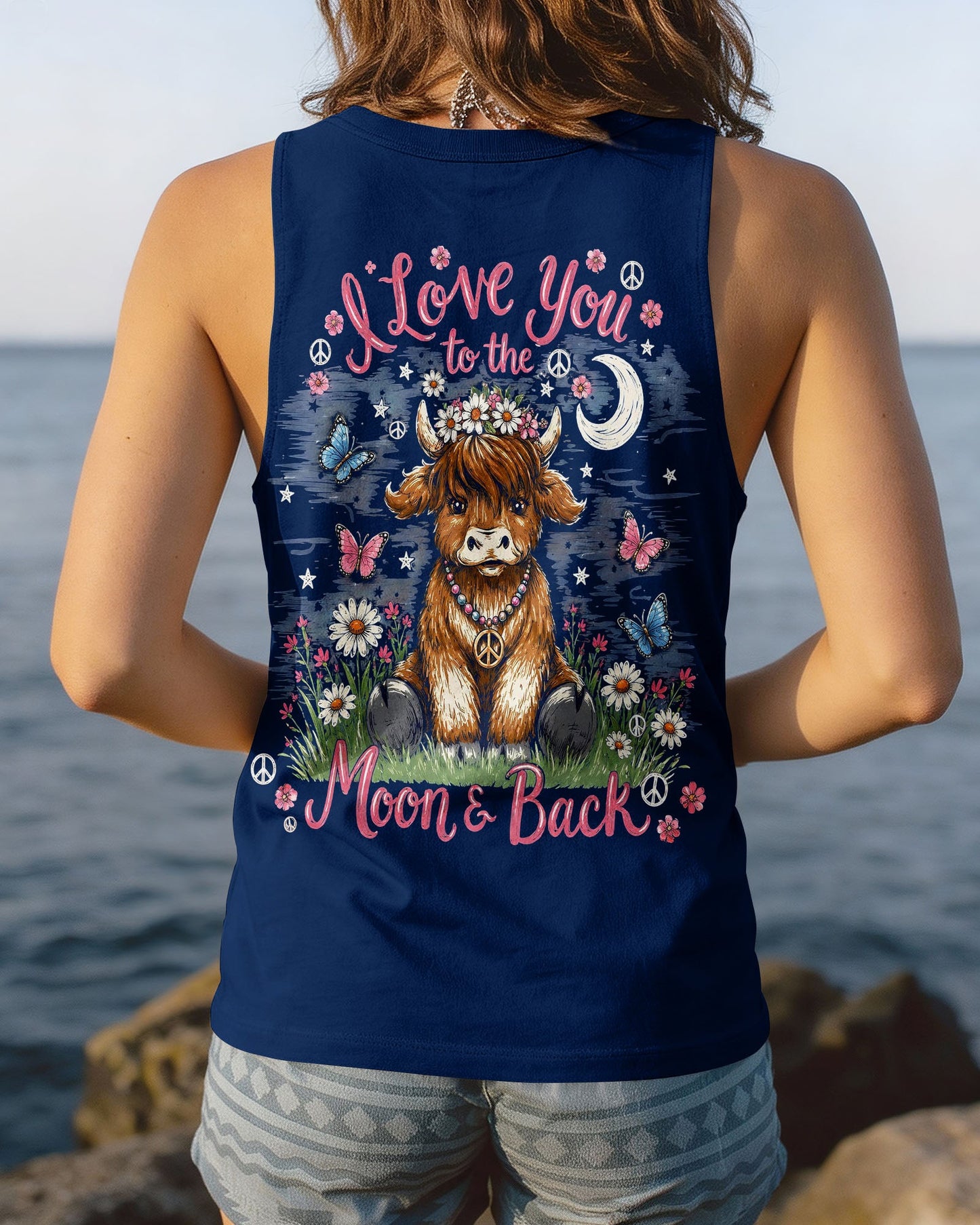I LOVE YOU TO THE MOON AND BACK COW ALL OVER PRINT - TLHG2805261