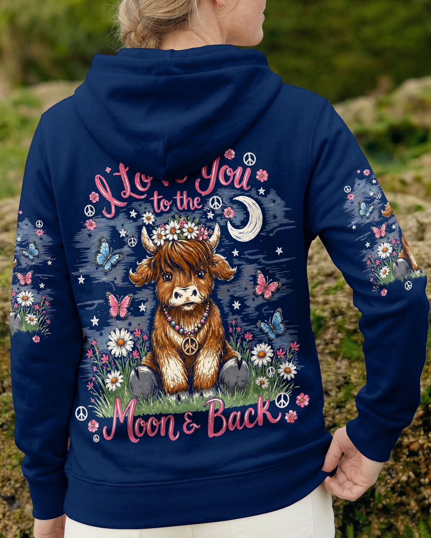 I LOVE YOU TO THE MOON AND BACK COW ALL OVER PRINT - TLHG2805261