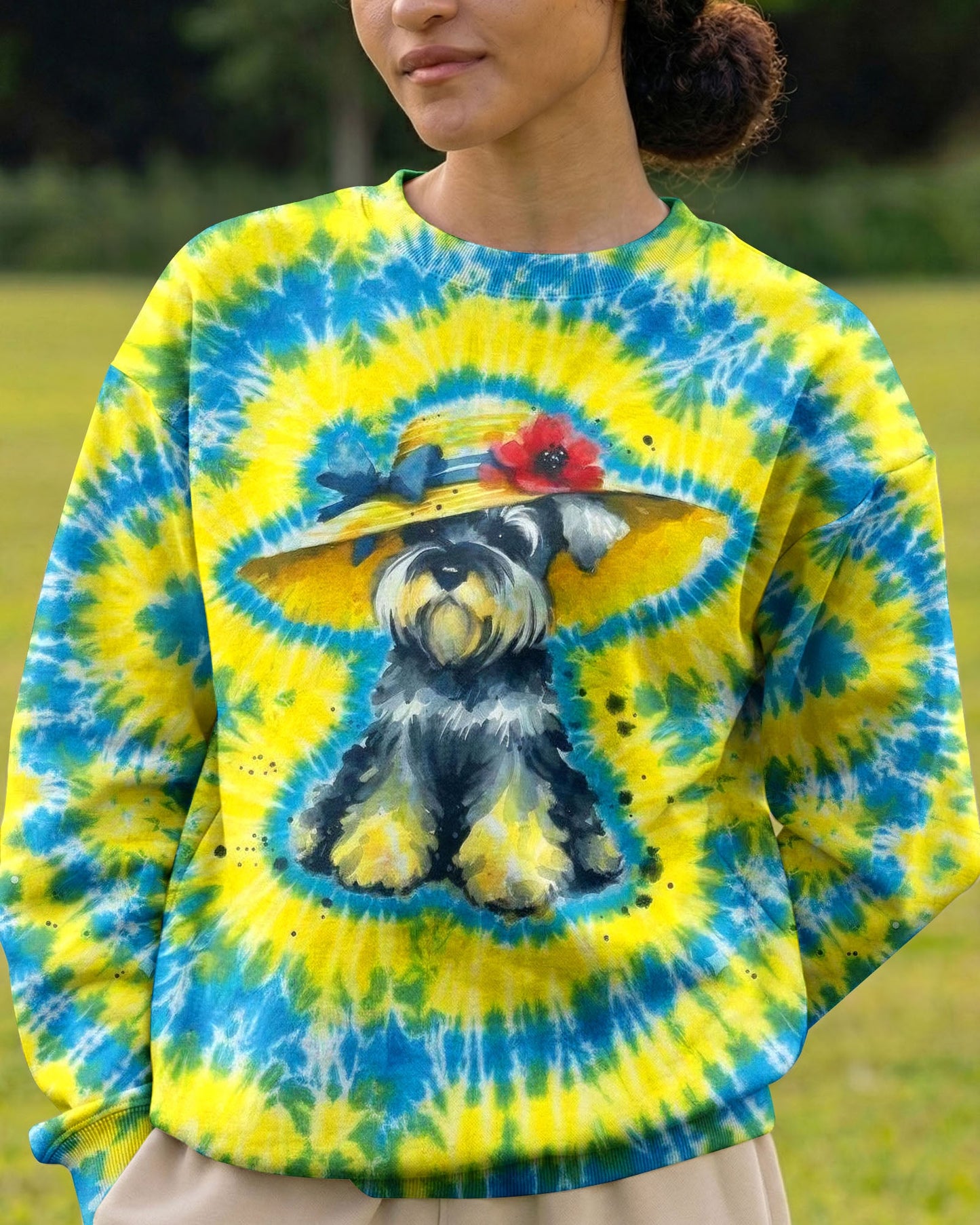SCHNAUZER DOG YELLOW PATTERN ALL OVER PRINT - TLHG2905263