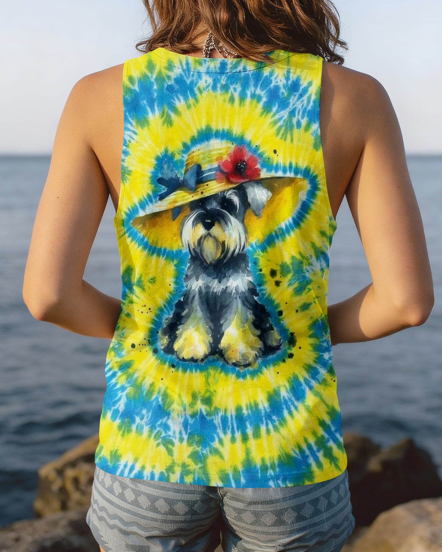 SCHNAUZER DOG YELLOW PATTERN ALL OVER PRINT - TLHG2905263