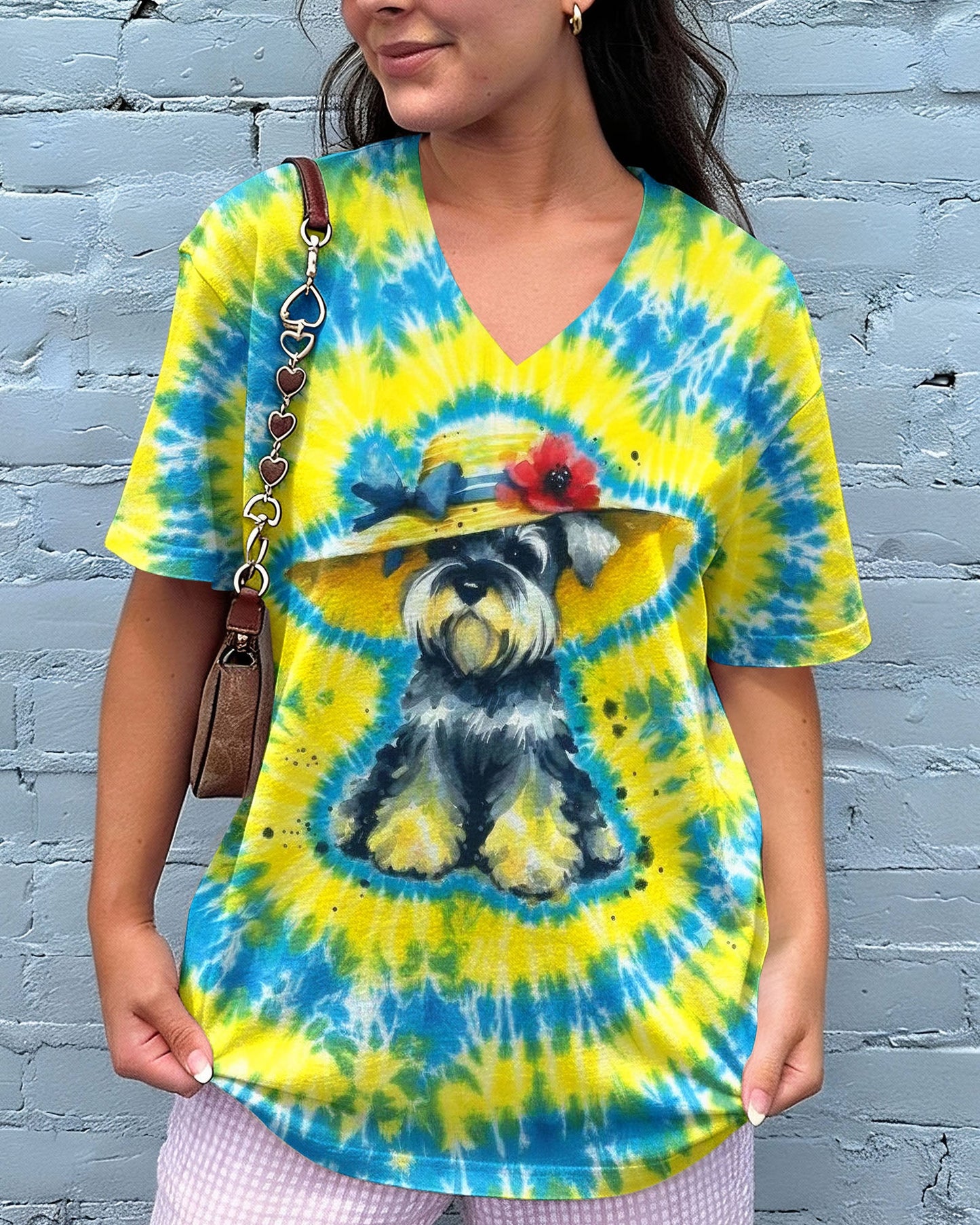 SCHNAUZER DOG YELLOW PATTERN ALL OVER PRINT - TLHG2905263