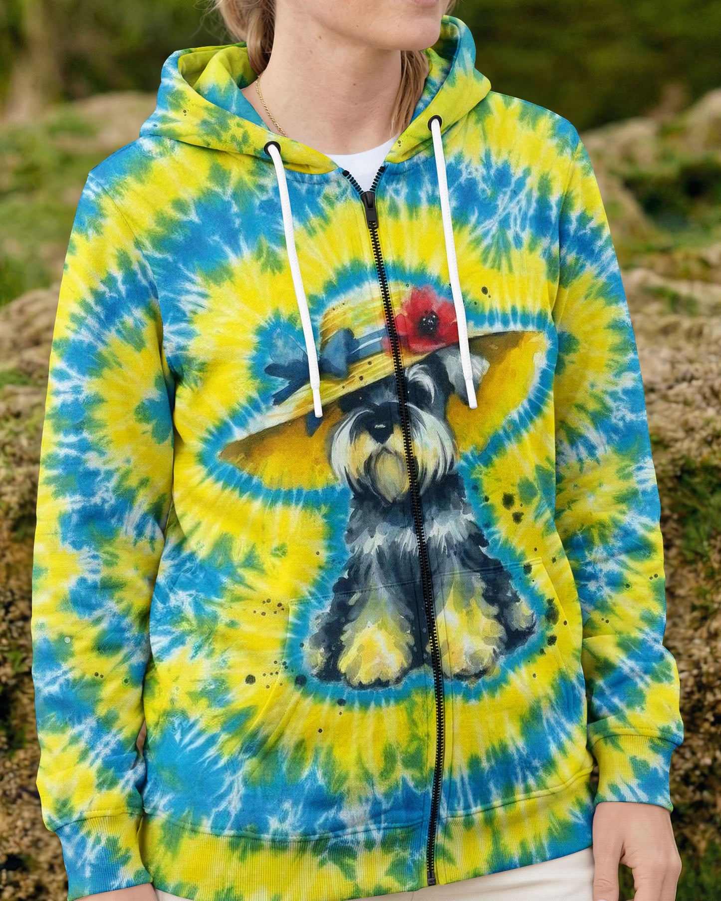 SCHNAUZER DOG YELLOW PATTERN ALL OVER PRINT - TLHG2905263