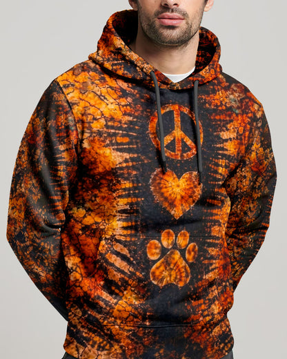 PEACE LOVE PAW PRINT VINTAGE SWIRL ALL OVER PRINT - TLHN0304261