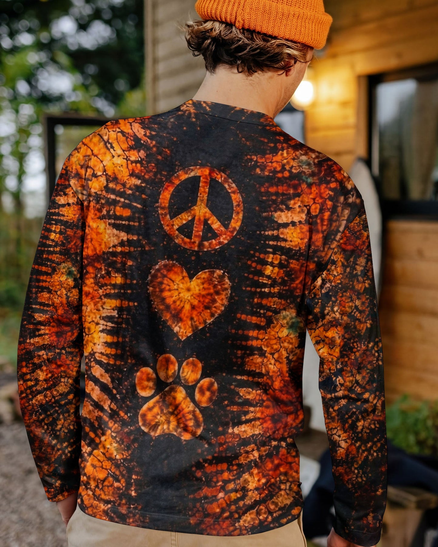 PEACE LOVE PAW PRINT VINTAGE SWIRL ALL OVER PRINT - TLHN0304261