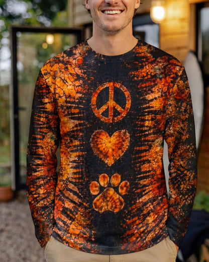 PEACE LOVE PAW PRINT VINTAGE SWIRL ALL OVER PRINT - TLHN0304261