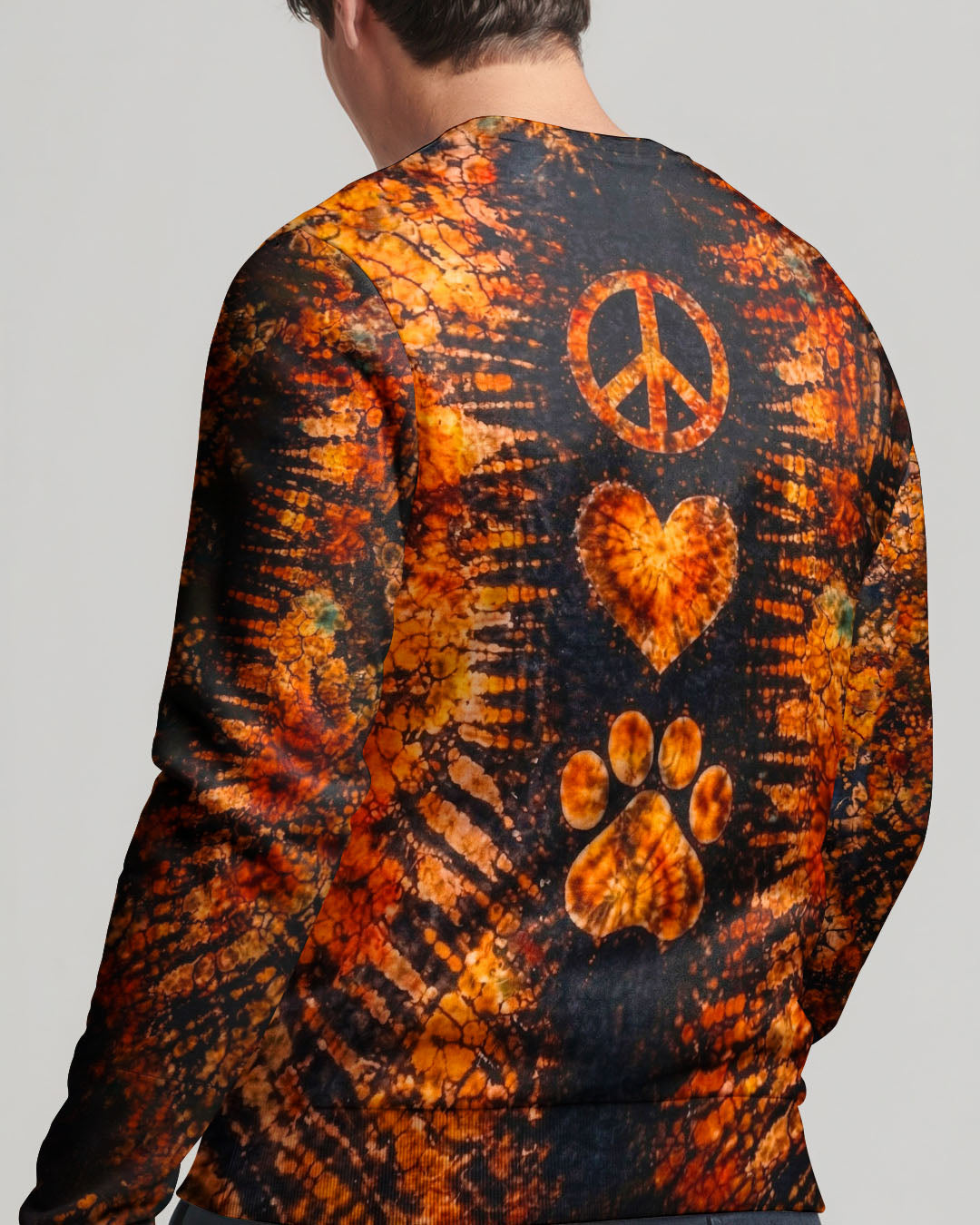 PEACE LOVE PAW PRINT VINTAGE SWIRL ALL OVER PRINT - TLHN0304261