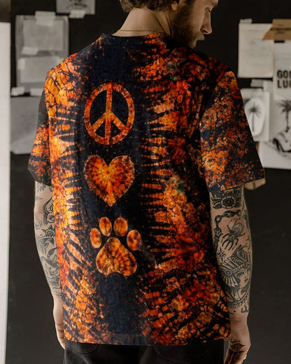 PEACE LOVE PAW PRINT VINTAGE SWIRL ALL OVER PRINT - TLHN0304261