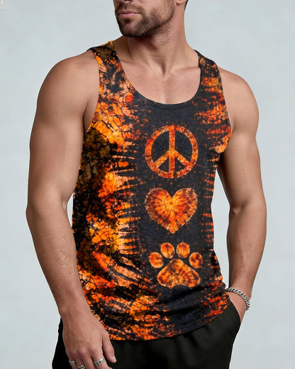 PEACE LOVE PAW PRINT VINTAGE SWIRL ALL OVER PRINT - TLHN0304261