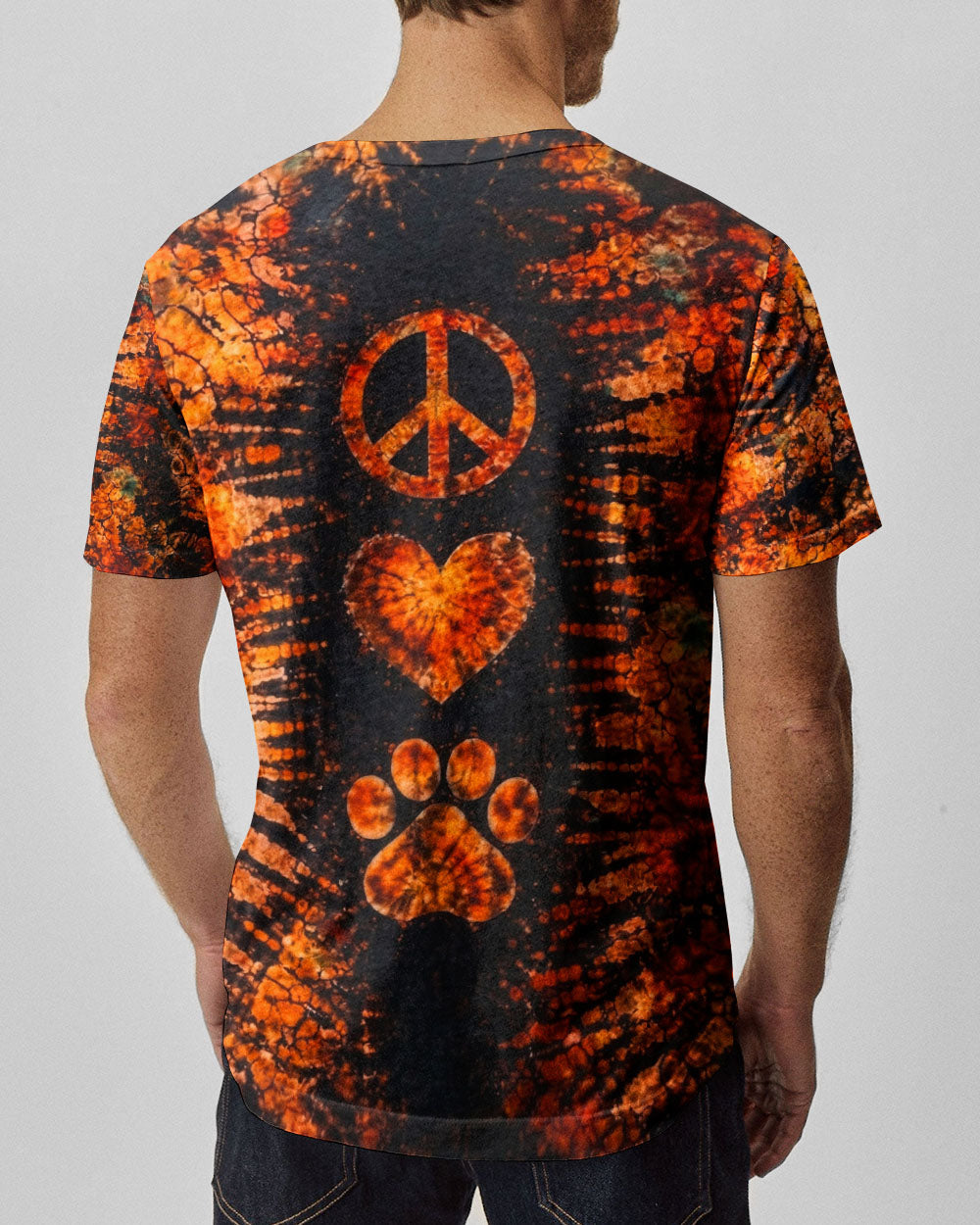 PEACE LOVE PAW PRINT VINTAGE SWIRL ALL OVER PRINT - TLHN0304261