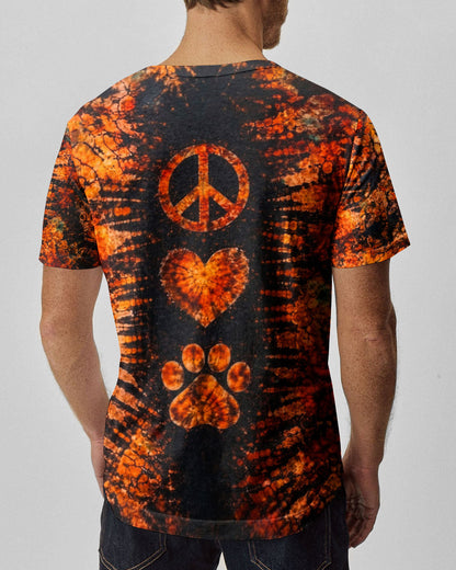 PEACE LOVE PAW PRINT VINTAGE SWIRL ALL OVER PRINT - TLHN0304261
