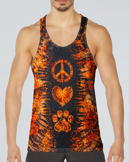 PEACE LOVE PAW PRINT VINTAGE SWIRL ALL OVER PRINT - TLHN0304261