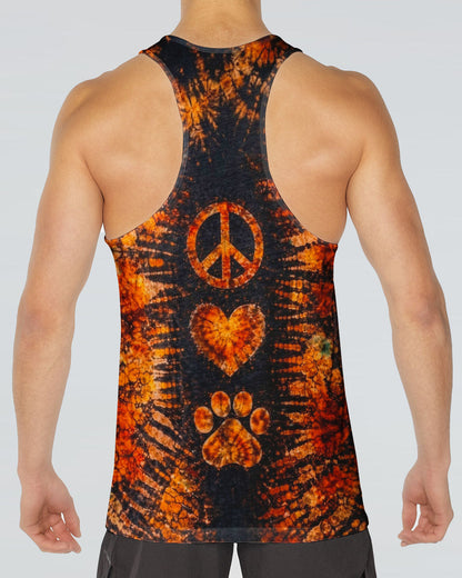 PEACE LOVE PAW PRINT VINTAGE SWIRL ALL OVER PRINT - TLHN0304261