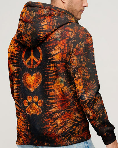 PEACE LOVE PAW PRINT VINTAGE SWIRL ALL OVER PRINT - TLHN0304261