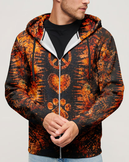 PEACE LOVE PAW PRINT VINTAGE SWIRL ALL OVER PRINT - TLHN0304261