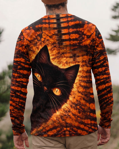 BLACK CAT BLACK & ORANGE SWIRL ALL OVER PRINT - TLHN0604261